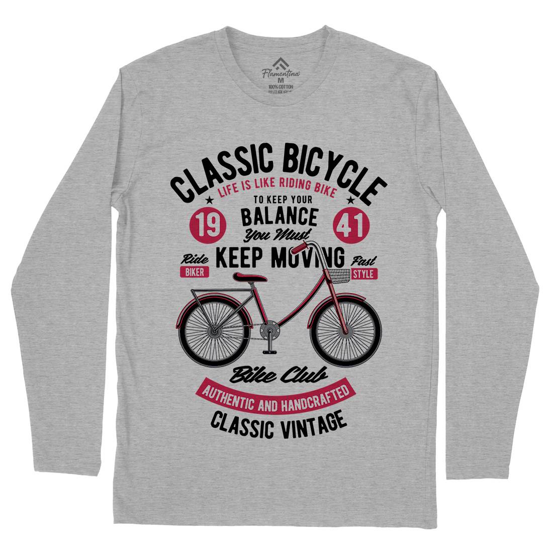 Classic Bicycle Mens Long Sleeve T-Shirt Bikes C330