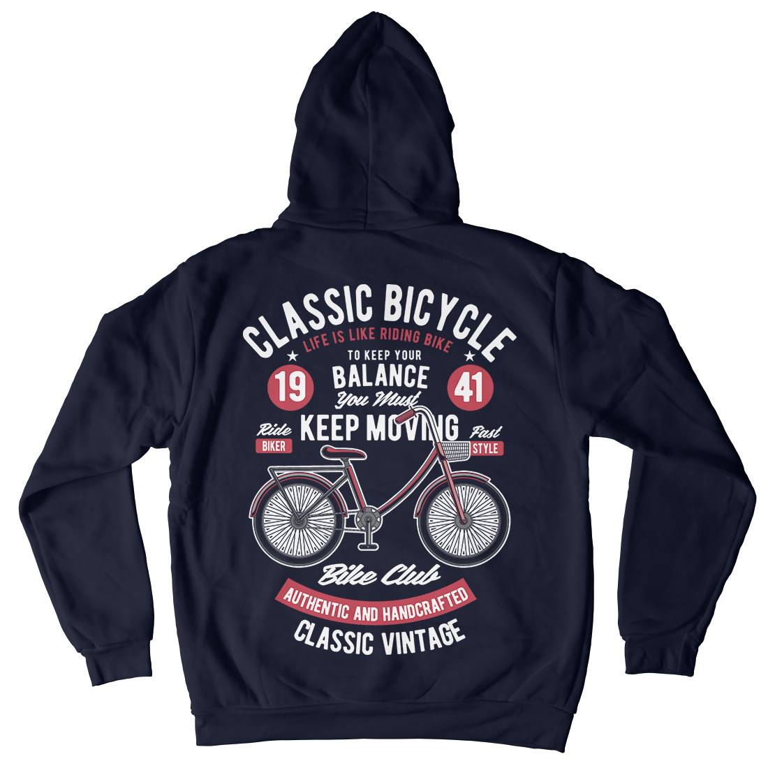 Classic Bicycle Mens Hoodie With Pocket Bikes C330