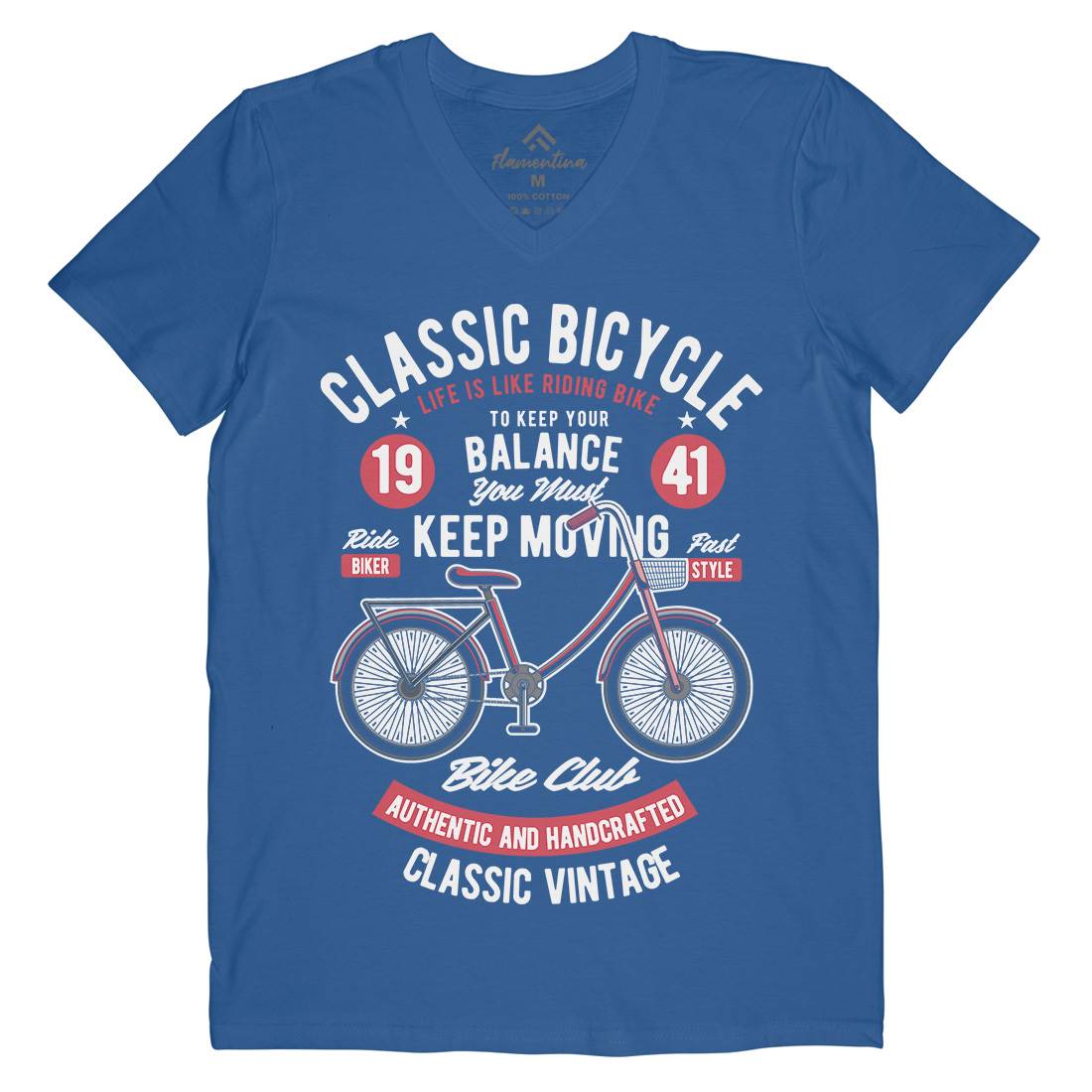 Classic Bicycle Mens V-Neck T-Shirt Bikes C330