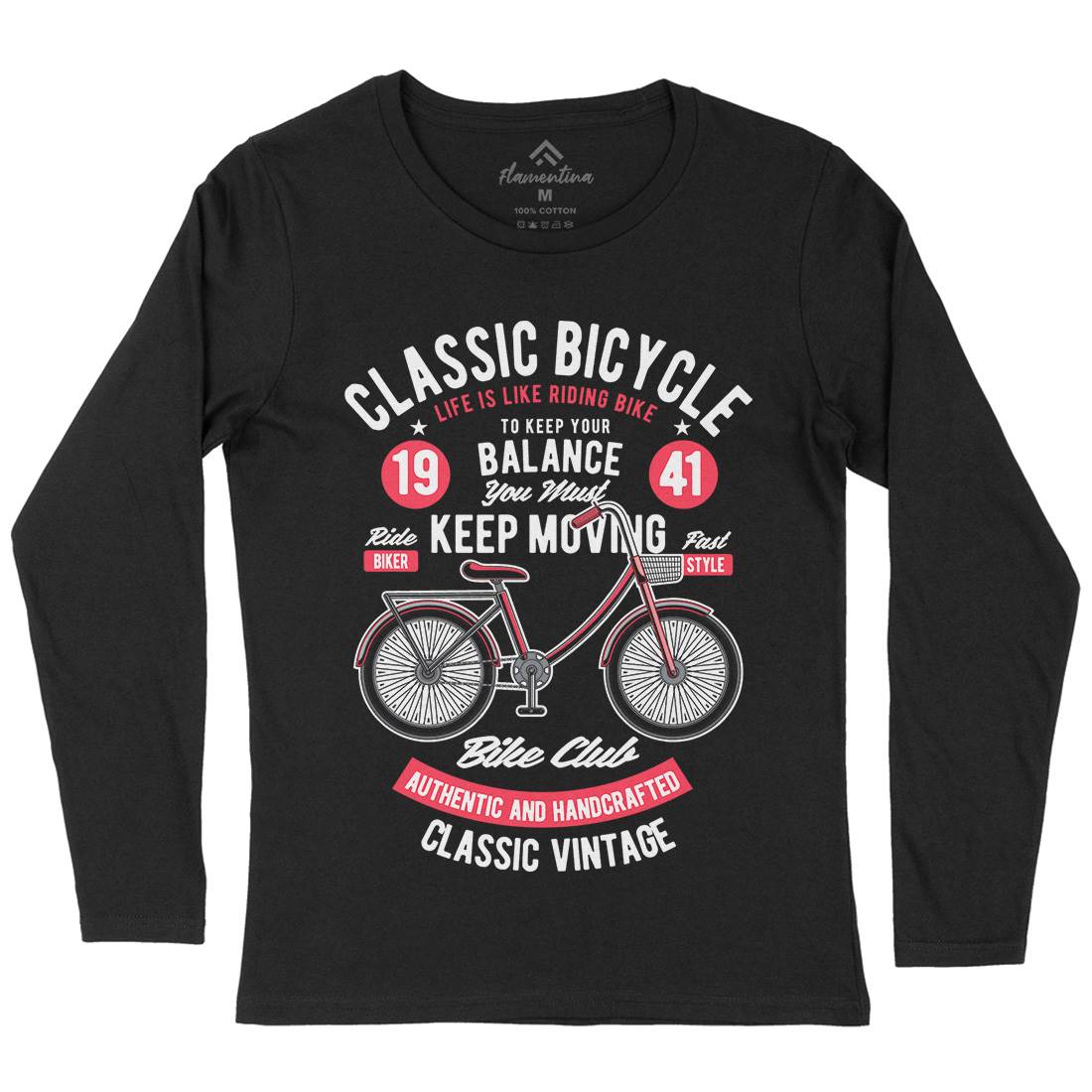 Classic Bicycle Womens Long Sleeve T-Shirt Bikes C330