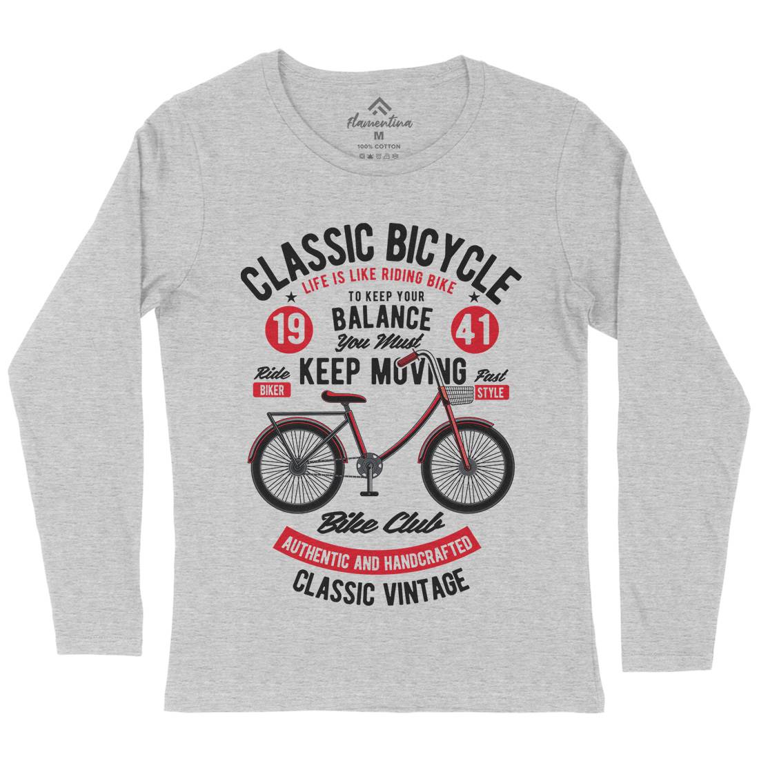 Classic Bicycle Womens Long Sleeve T-Shirt Bikes C330