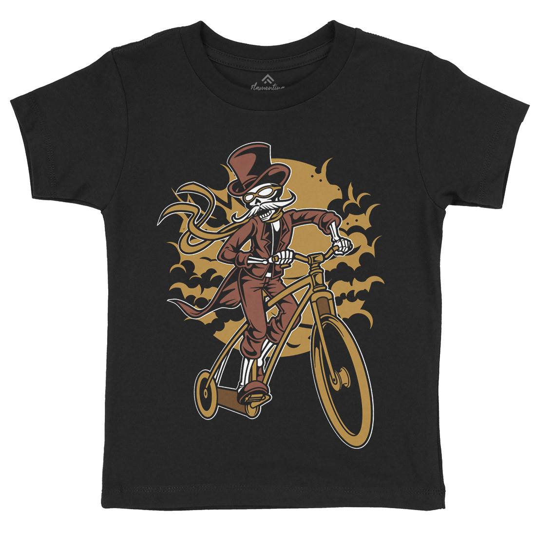 Classic Bicycle Moustache Kids Organic Crew Neck T-Shirt Bikes C331