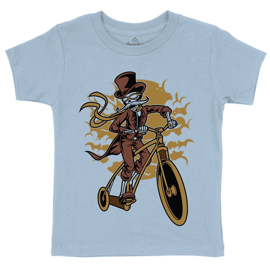 Classic Bicycle Moustache Kids Organic Crew Neck T-Shirt Bikes C331