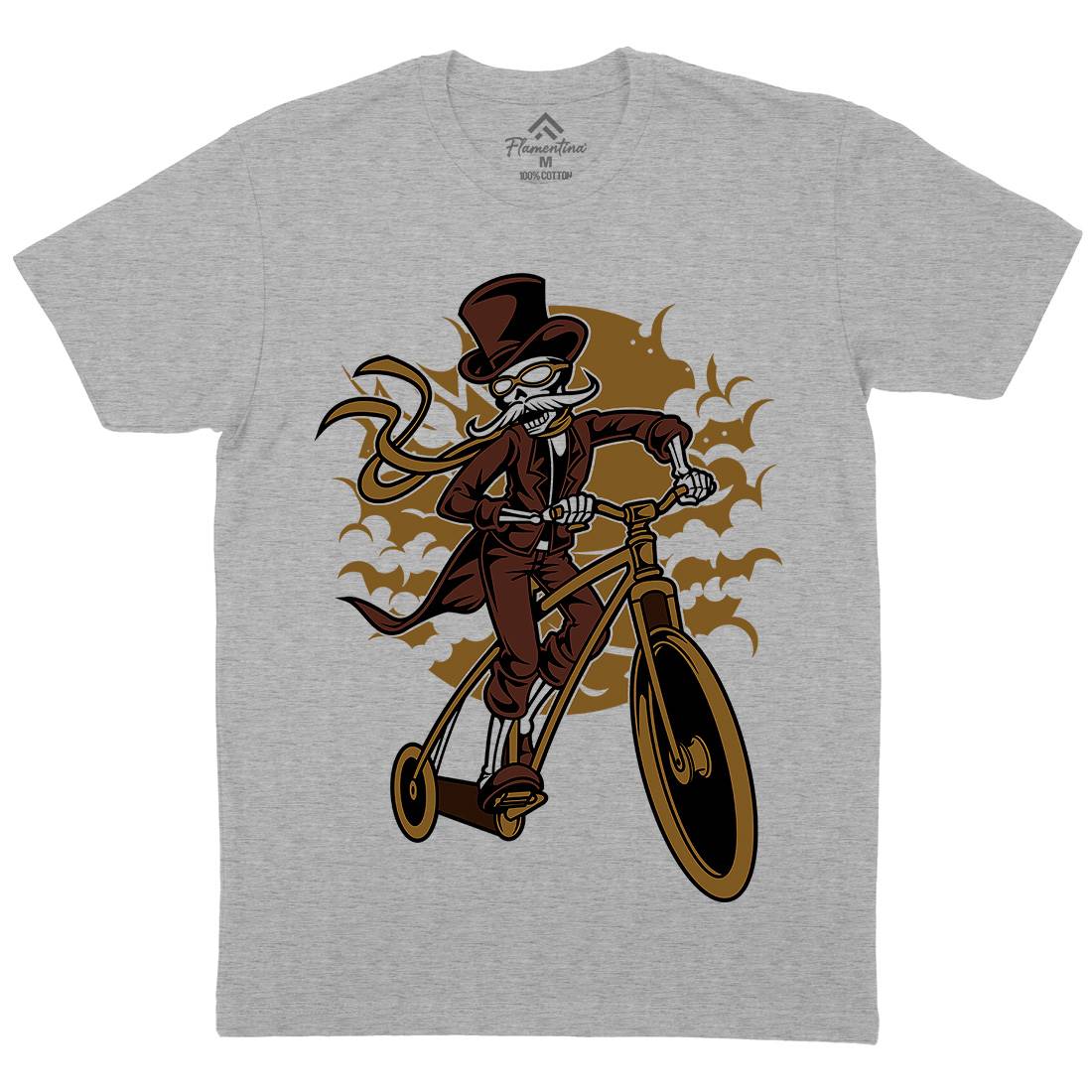 Classic Bicycle Moustache Mens Crew Neck T-Shirt Bikes C331