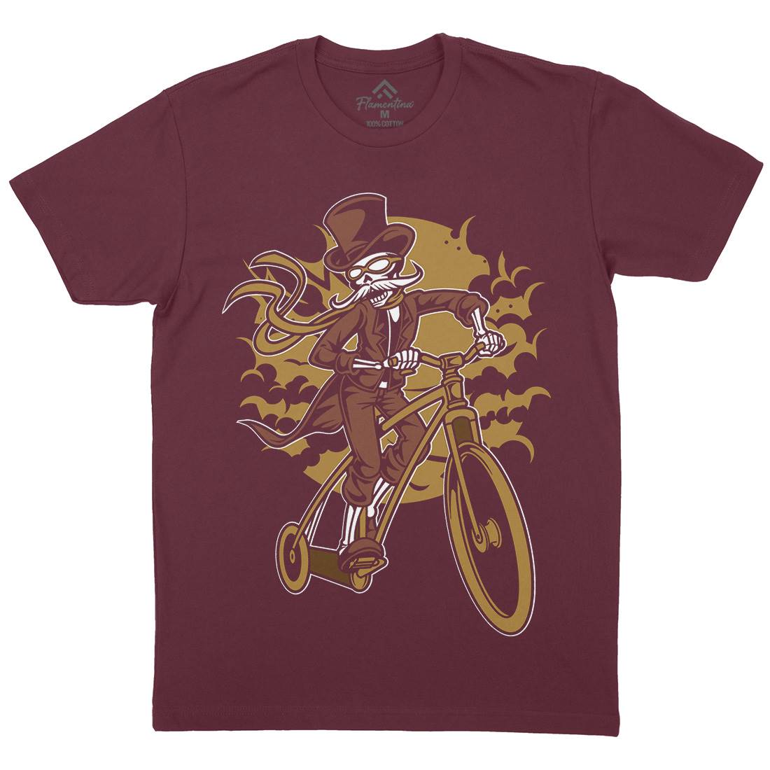 Classic Bicycle Moustache Mens Crew Neck T-Shirt Bikes C331
