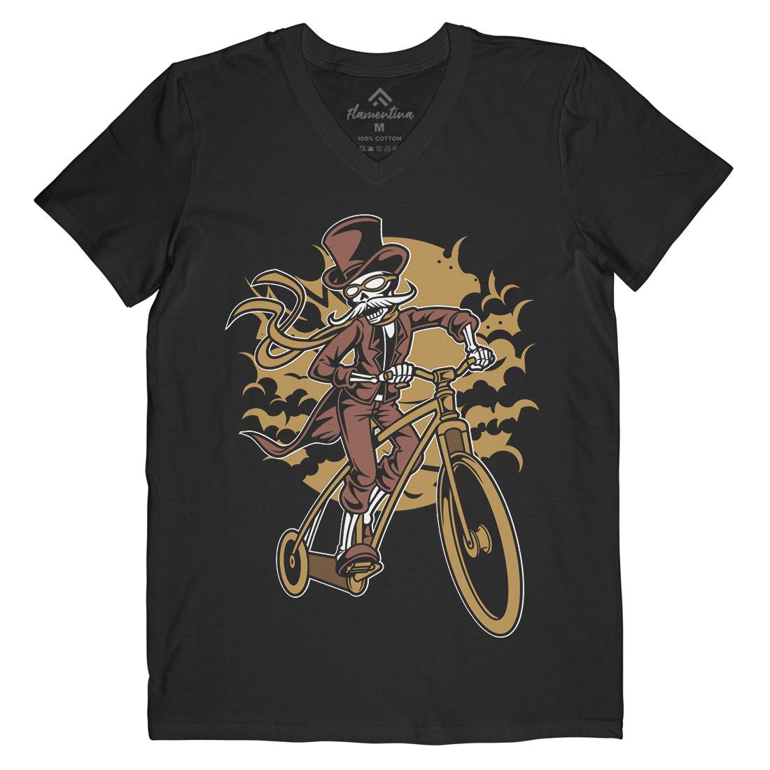 Classic Bicycle Moustache Mens V-Neck T-Shirt Bikes C331