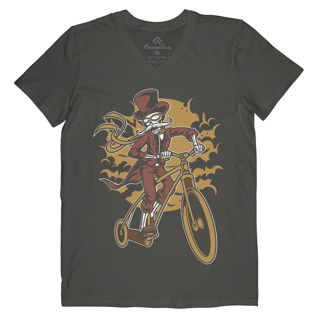 Classic Bicycle Moustache Mens V-Neck T-Shirt Bikes C331