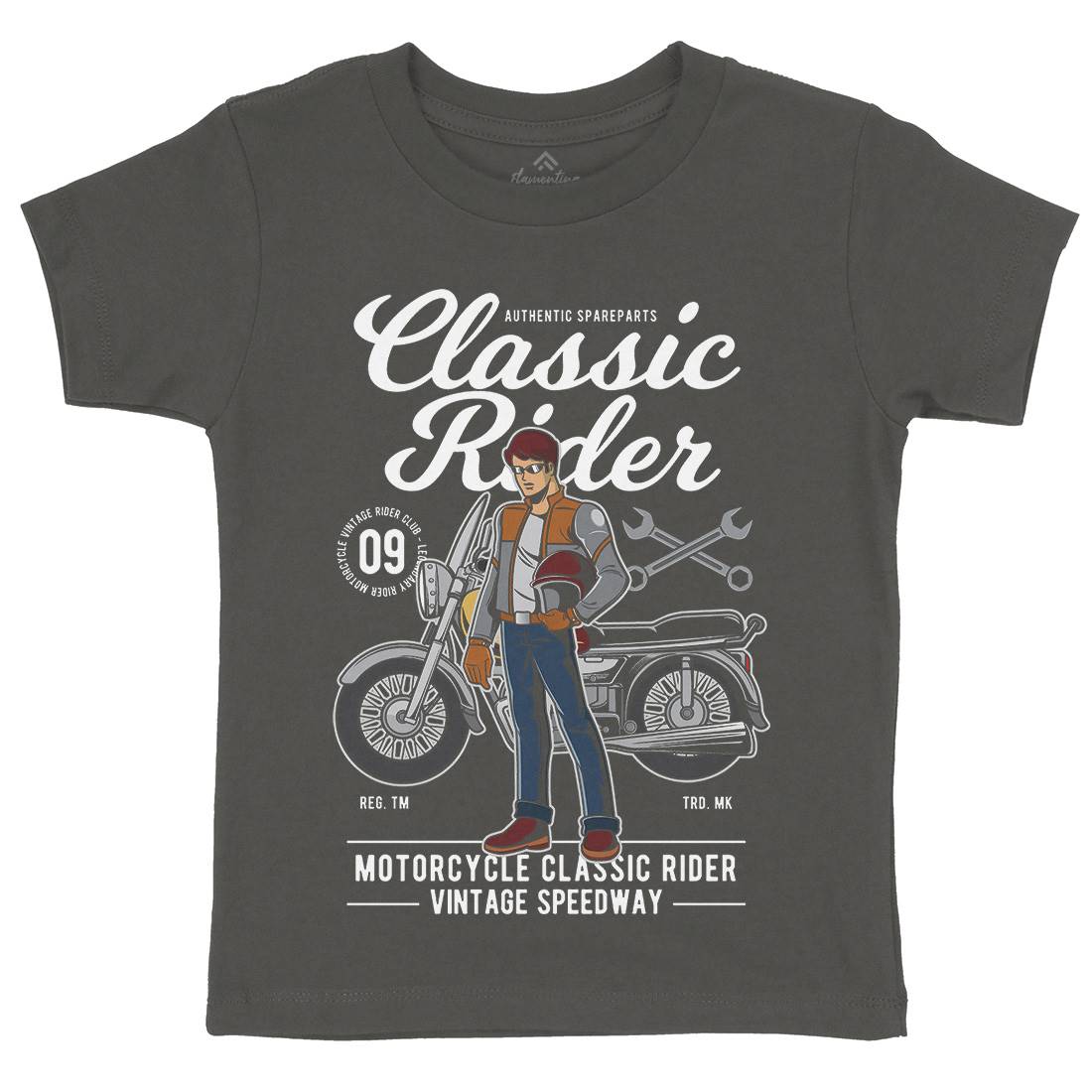 Classic Rider Kids Crew Neck T-Shirt Motorcycles C332