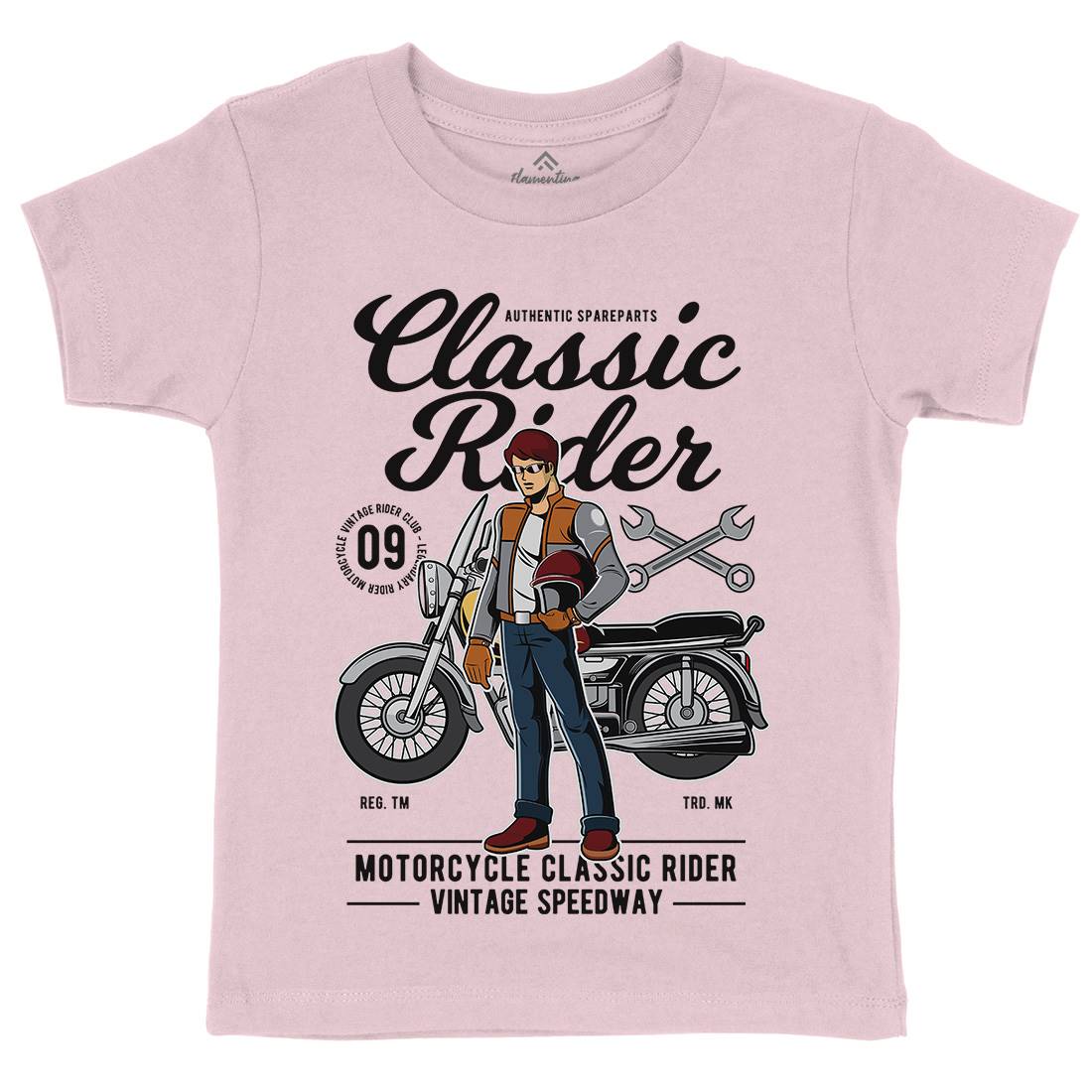 Classic Rider Kids Crew Neck T-Shirt Motorcycles C332
