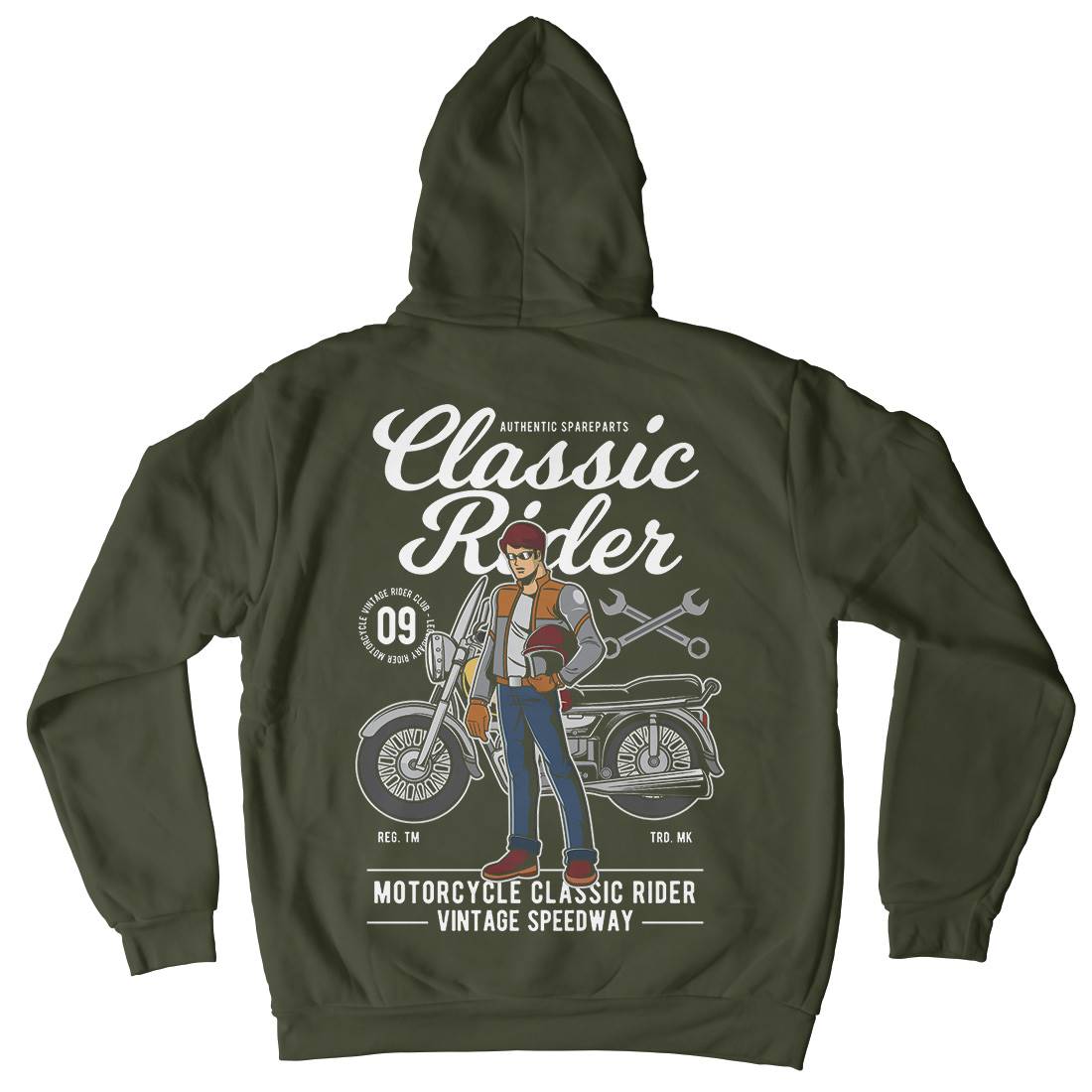 Classic Rider Kids Crew Neck Hoodie Motorcycles C332