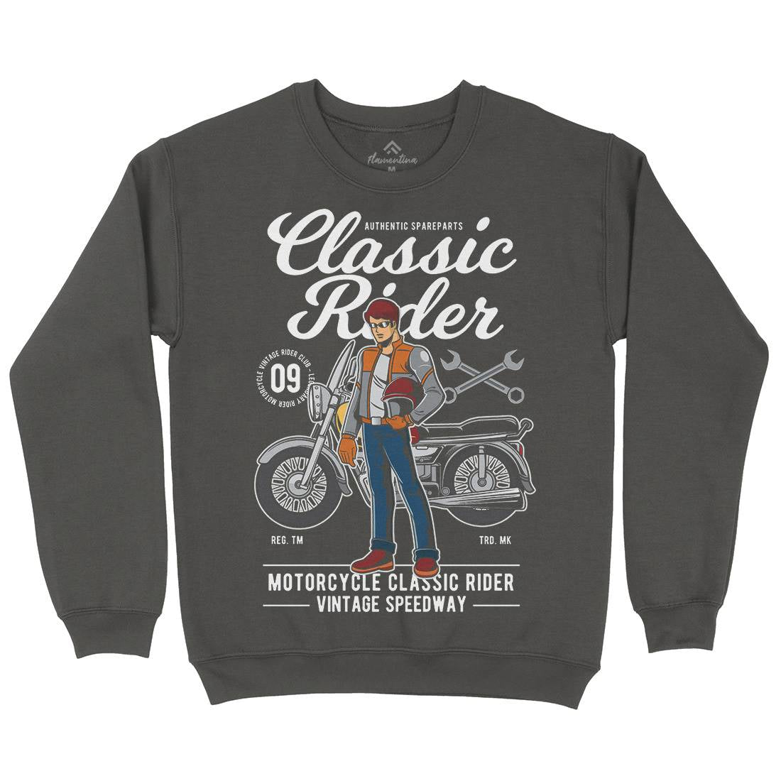 Classic Rider Kids Crew Neck Sweatshirt Motorcycles C332