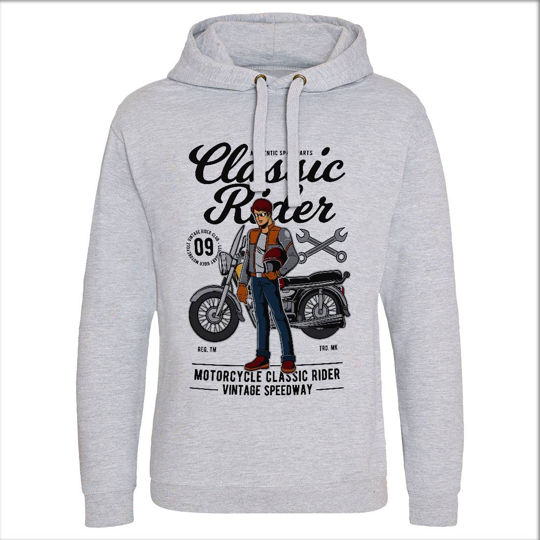 Classic Rider Mens Hoodie Without Pocket Motorcycles C332