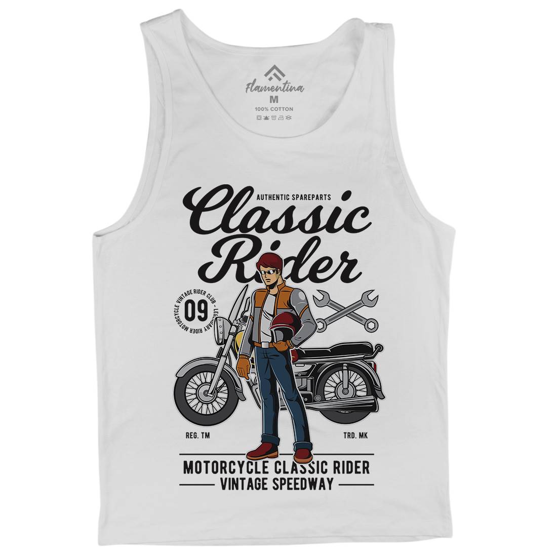 Classic Rider Mens Tank Top Vest Motorcycles C332