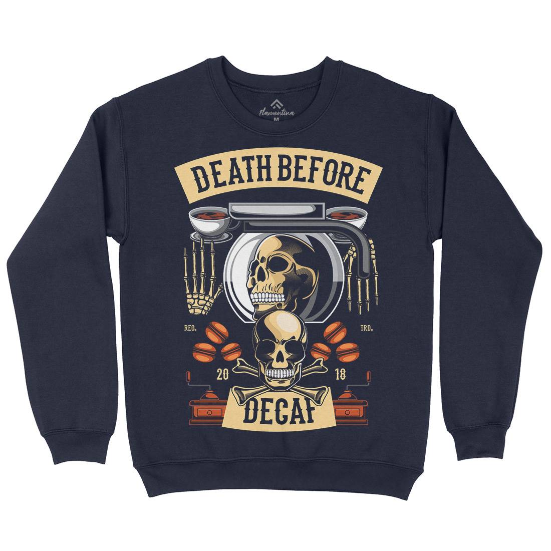 Death Before Decaf Mens Crew Neck Sweatshirt Drinks C335