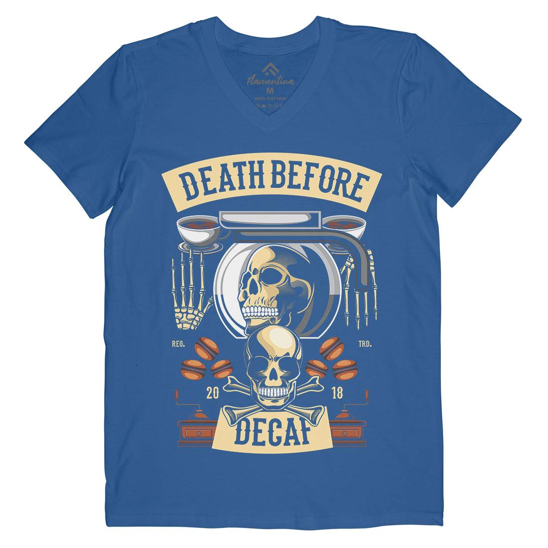 Death Before Decaf Mens V-Neck T-Shirt Drinks C335