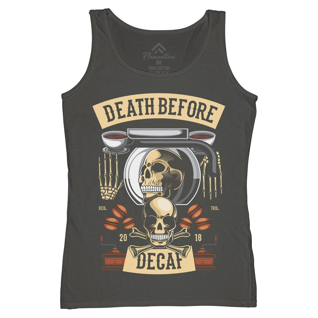 Death Before Decaf Womens Organic Tank Top Vest Drinks C335