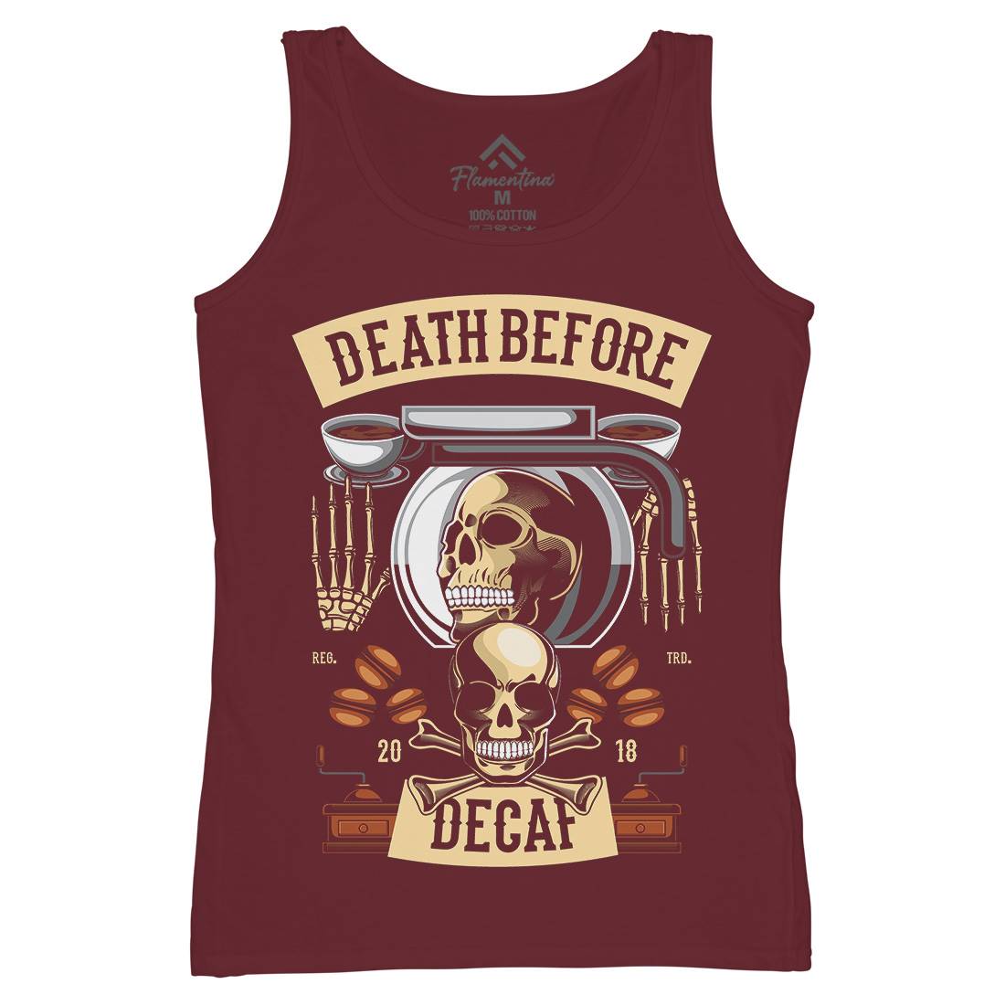 Death Before Decaf Womens Organic Tank Top Vest Drinks C335