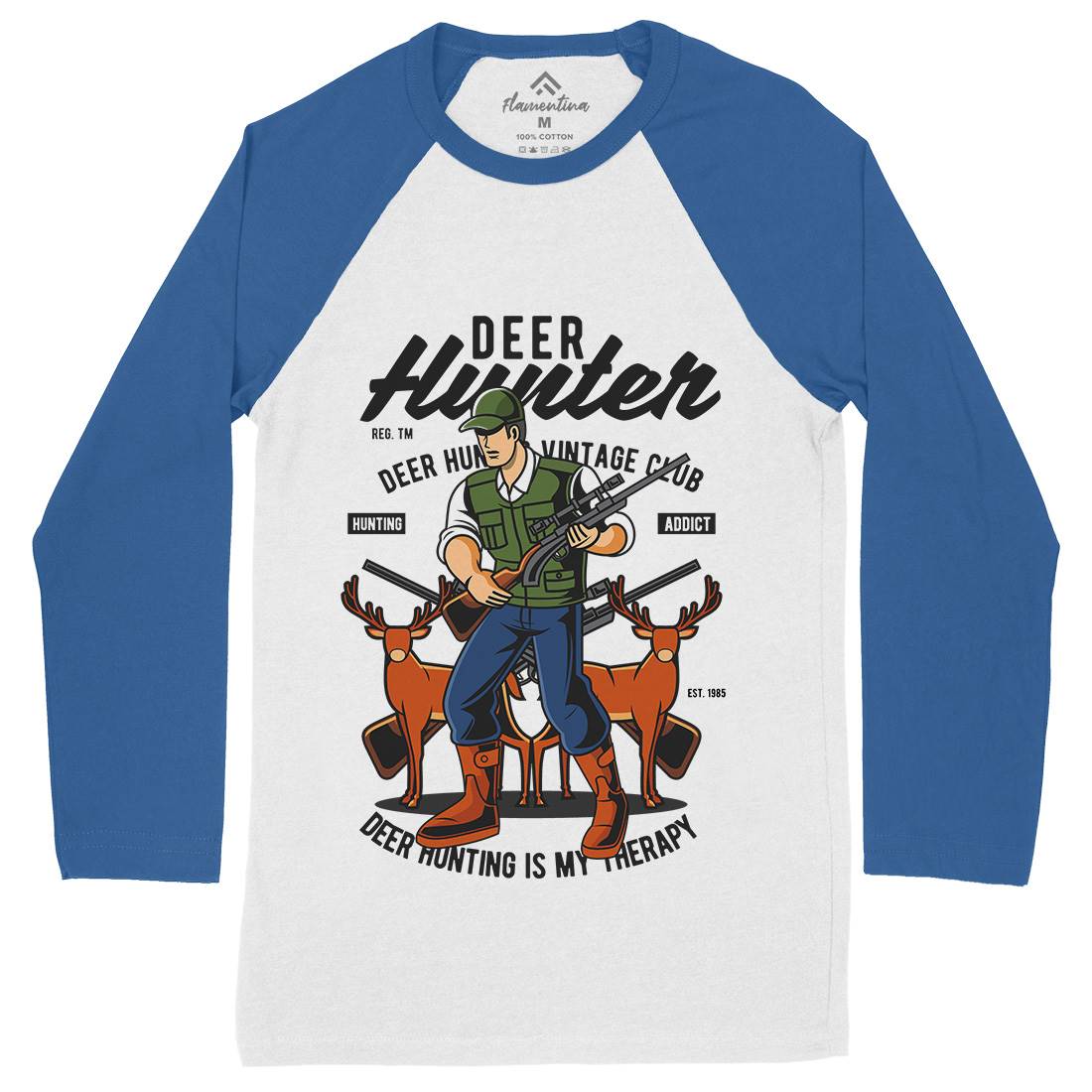 Deer Hunter Mens Long Sleeve Baseball T-Shirt Sport C336