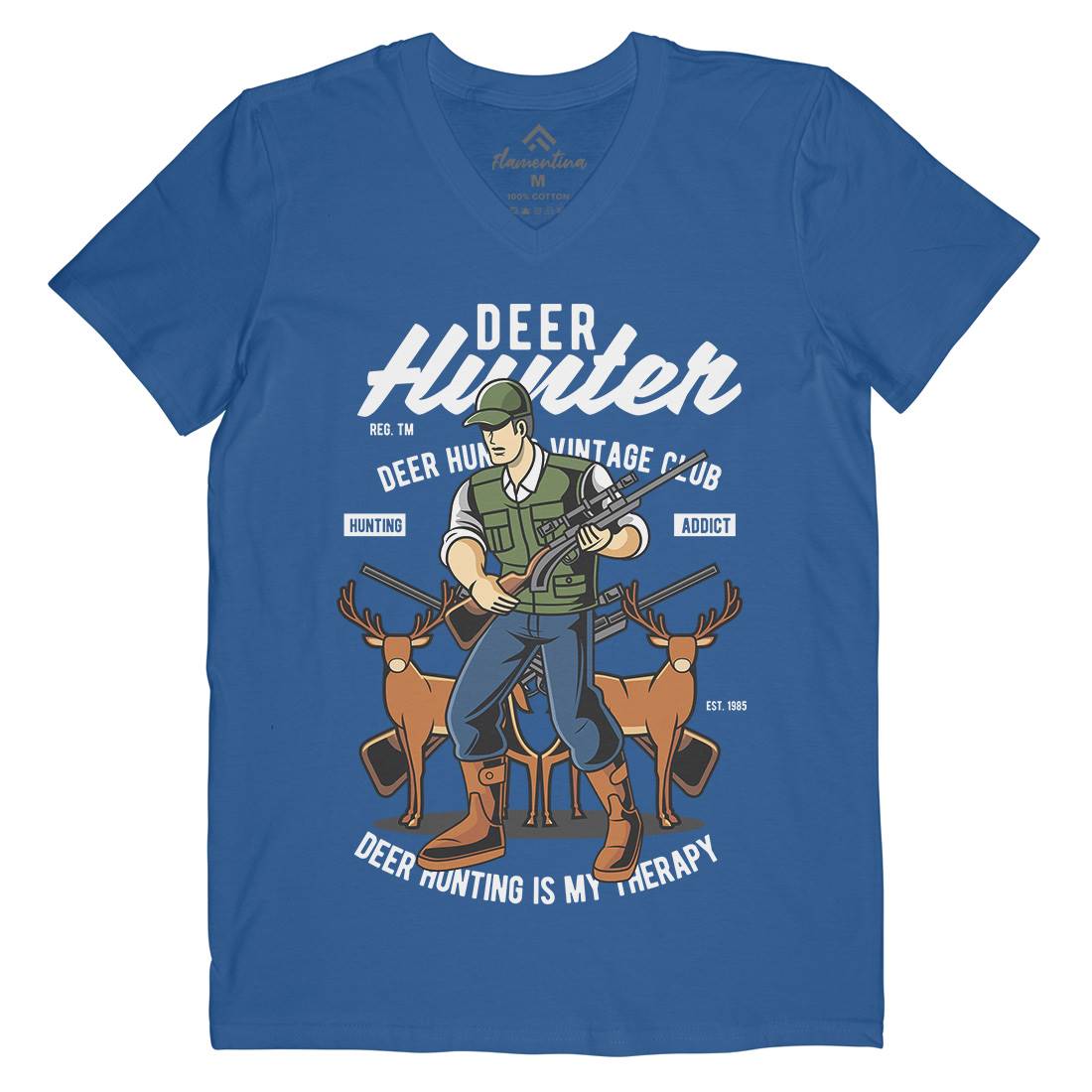 Deer Hunter Mens V-Neck T-Shirt Sport C336