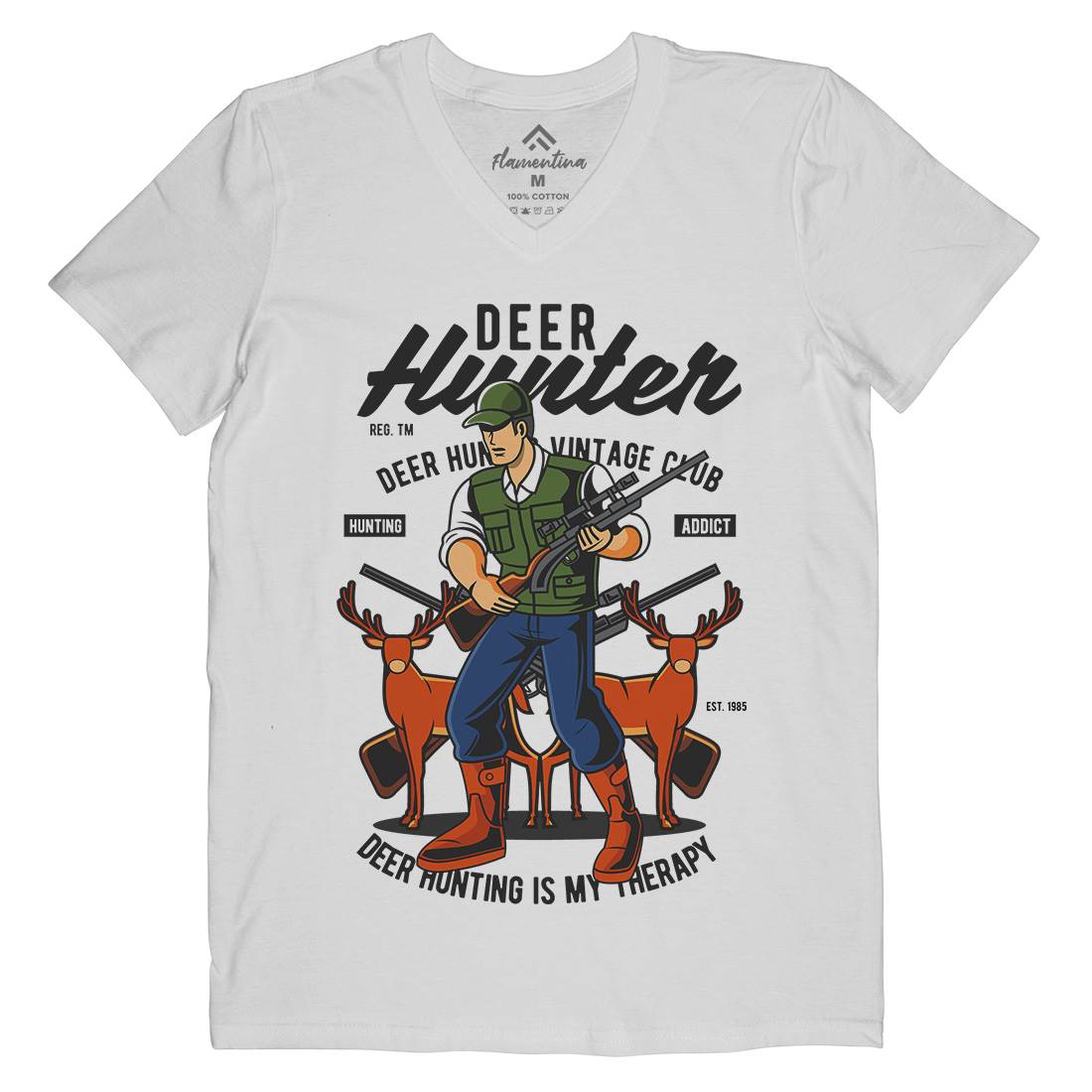 Deer Hunter Mens V-Neck T-Shirt Sport C336