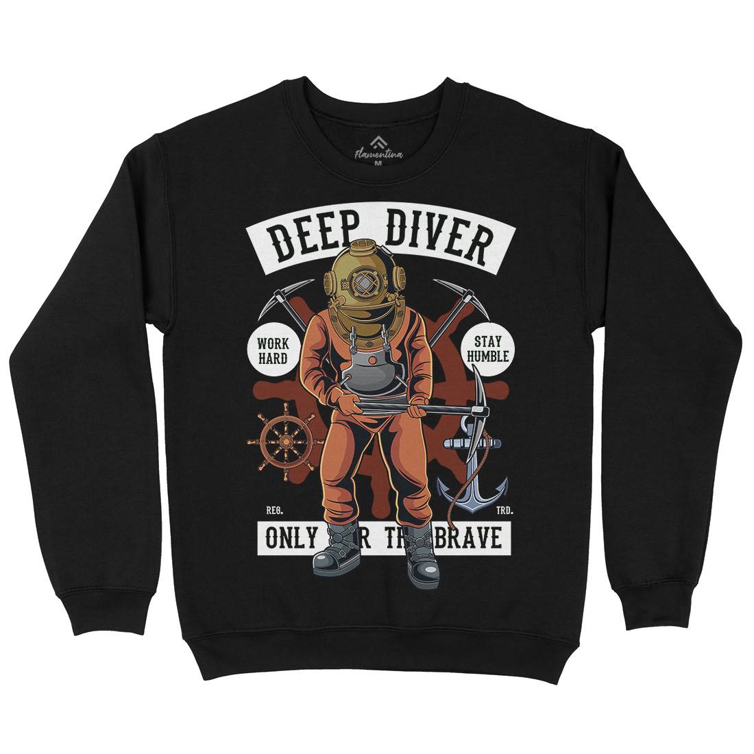 Diver Kids Crew Neck Sweatshirt Navy C337