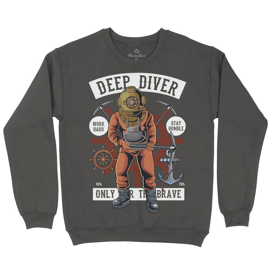 Diver Kids Crew Neck Sweatshirt Navy C337