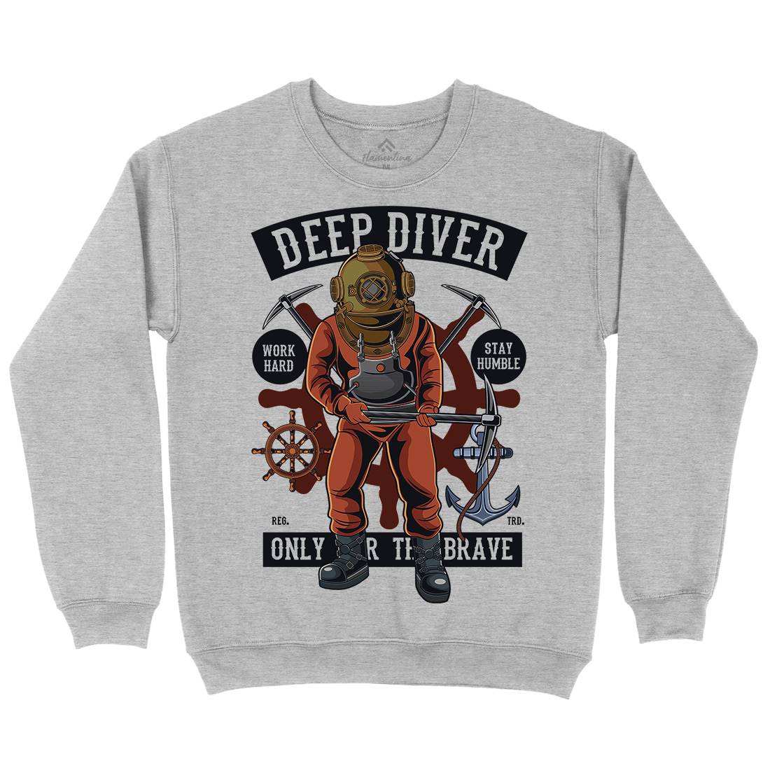 Diver Mens Crew Neck Sweatshirt Navy C337