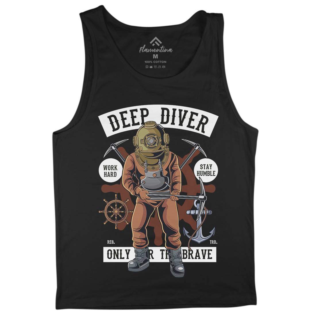 Diver Mens Tank Top Vest Navy C337