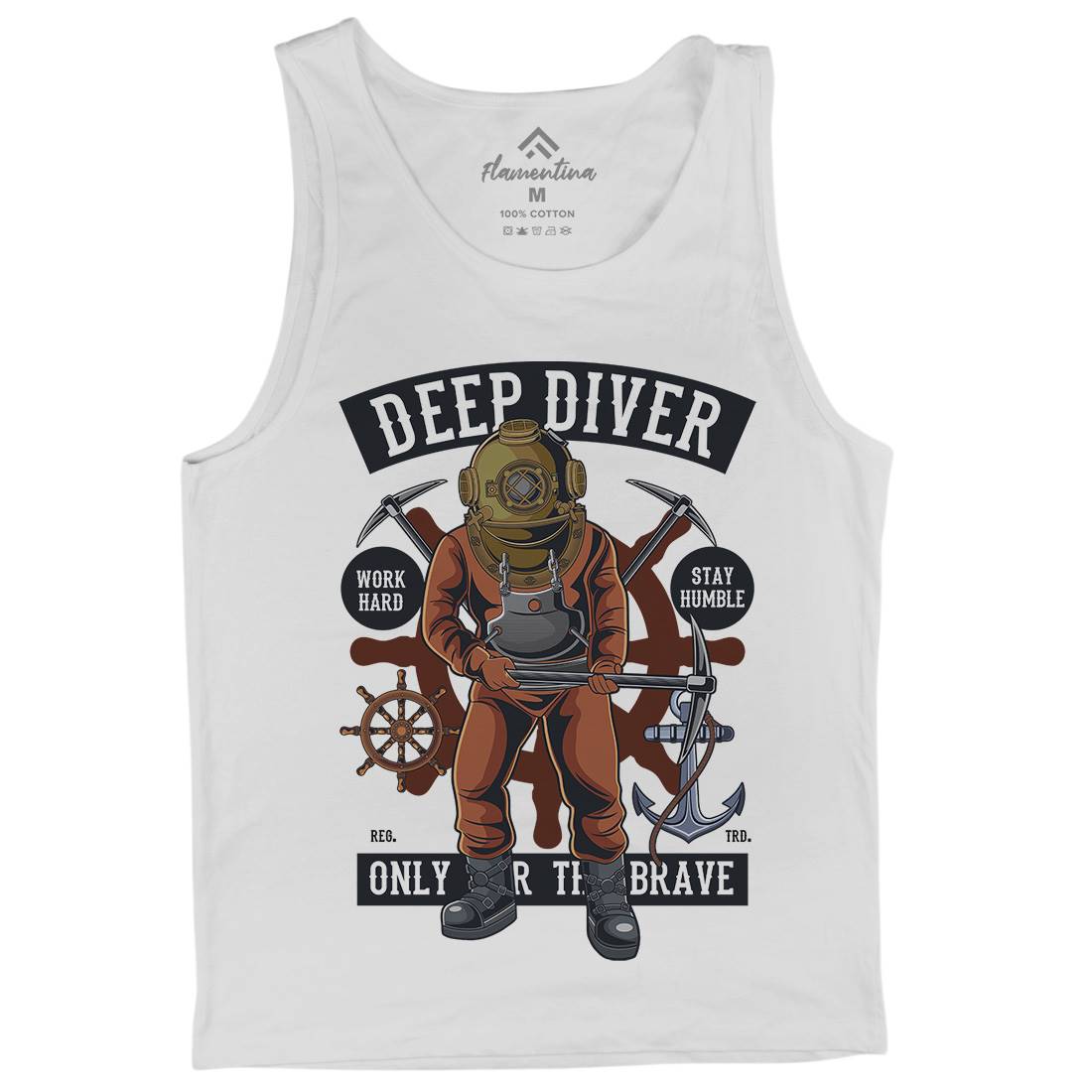 Diver Mens Tank Top Vest Navy C337