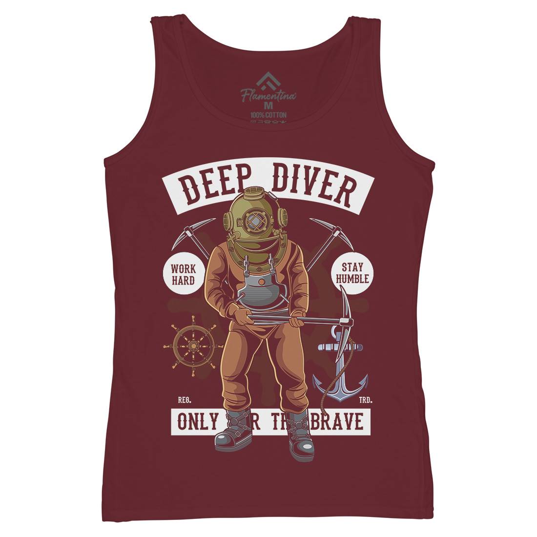 Diver Womens Organic Tank Top Vest Navy C337