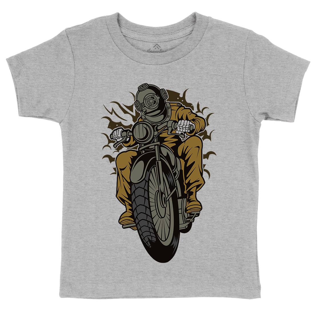 Diver Kids Crew Neck T-Shirt Motorcycles C339