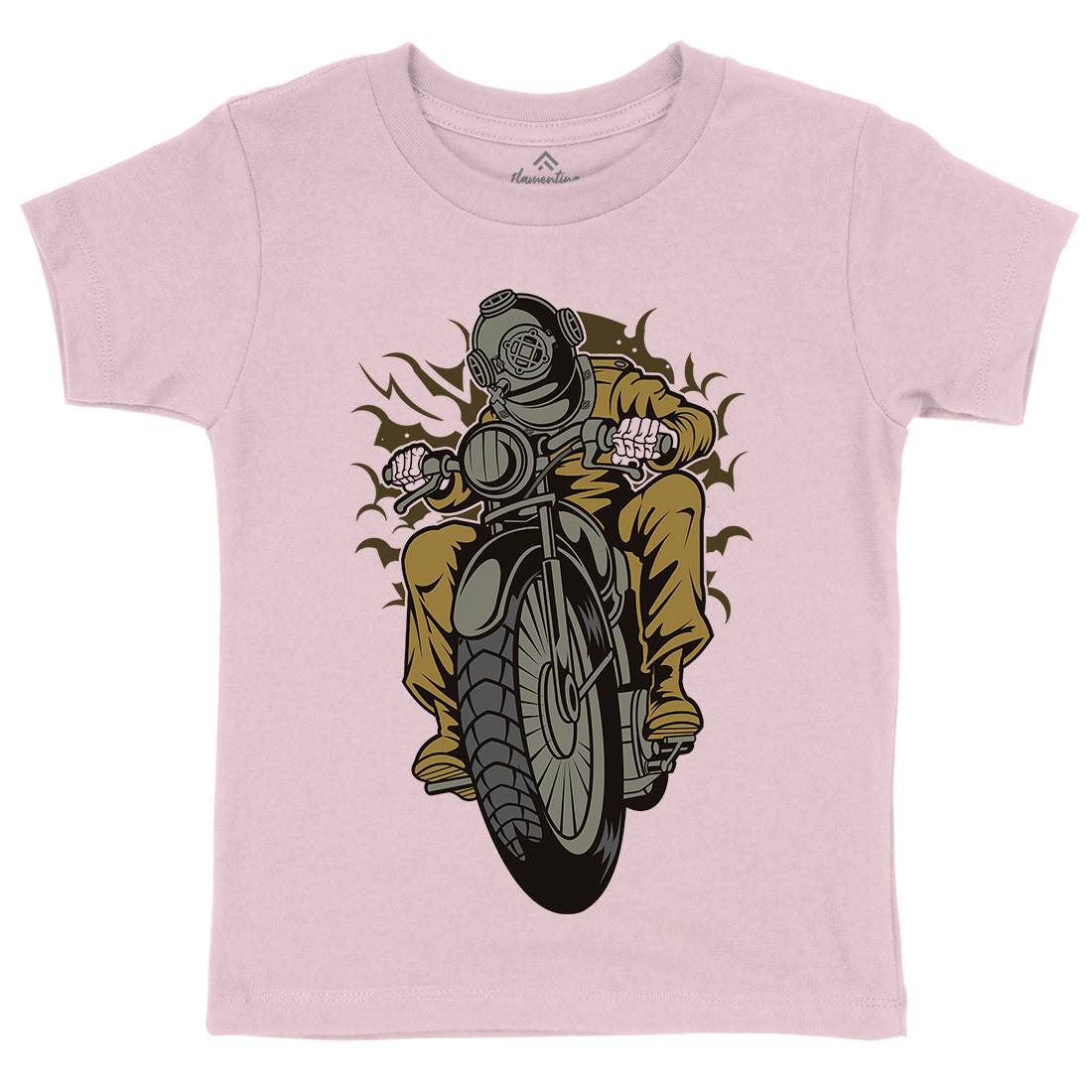 Diver Kids Crew Neck T-Shirt Motorcycles C339