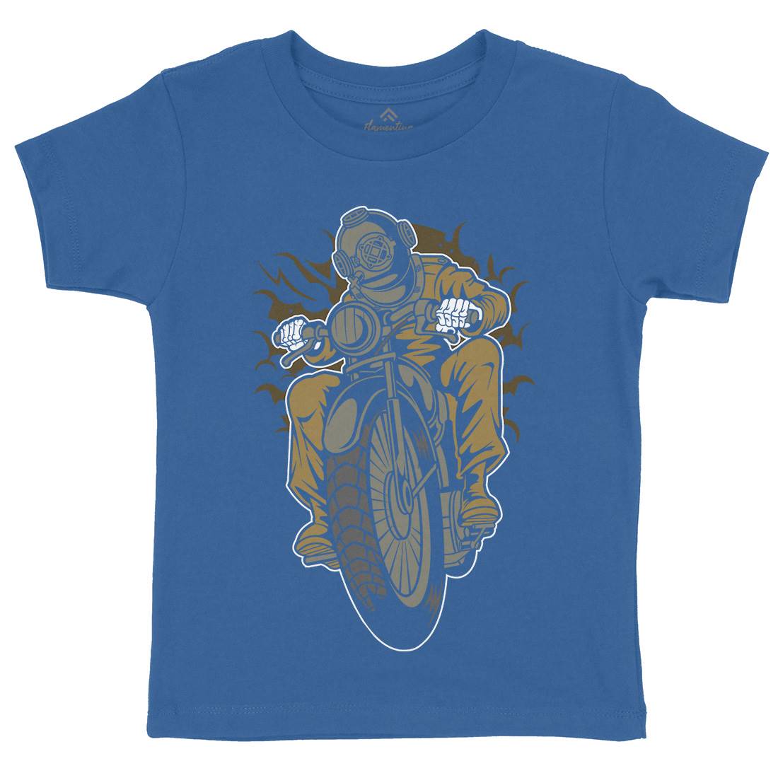 Diver Kids Organic Crew Neck T-Shirt Motorcycles C339