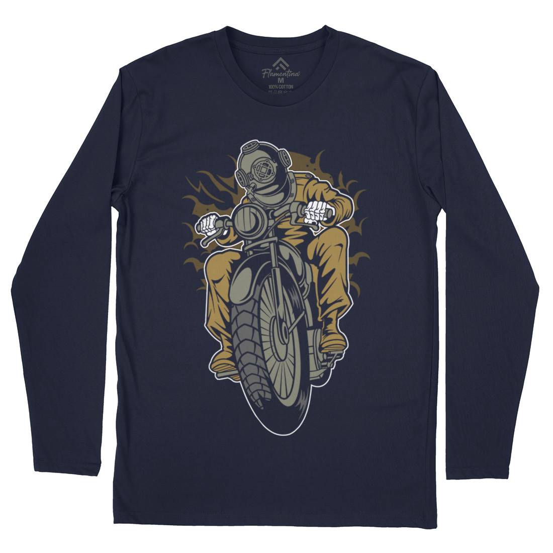 Diver Mens Long Sleeve T-Shirt Motorcycles C339