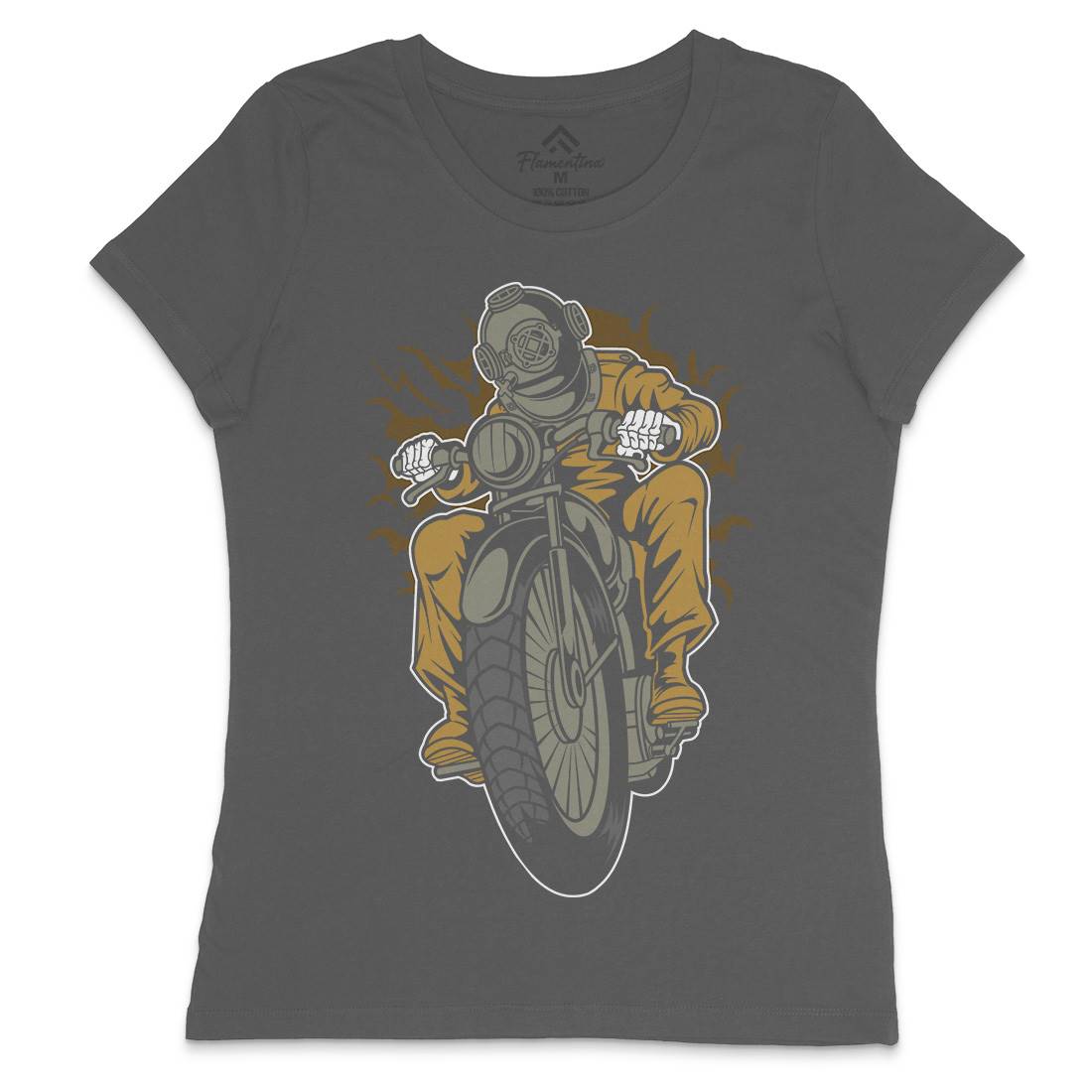 Diver Womens Crew Neck T-Shirt Motorcycles C339
