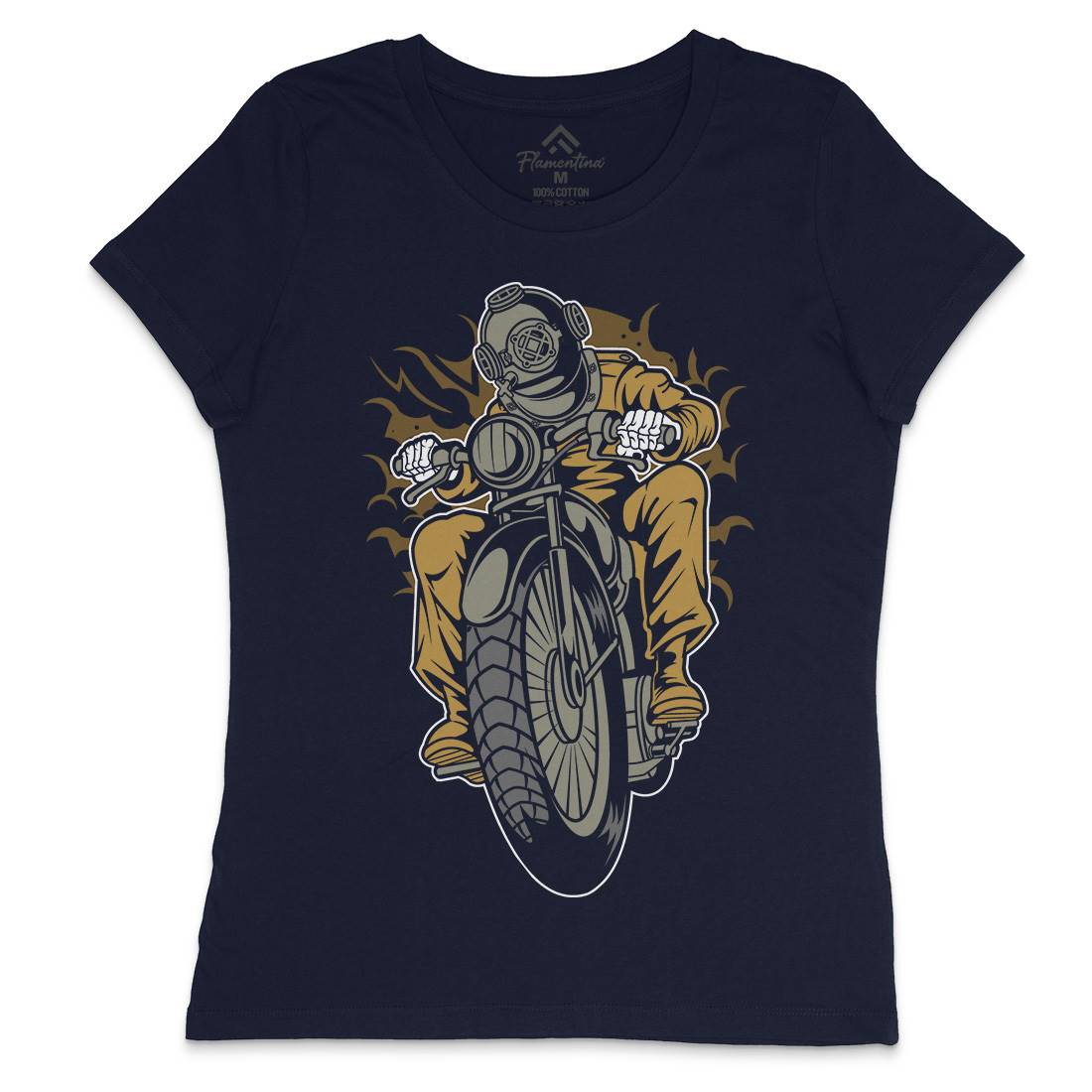 Diver Womens Crew Neck T-Shirt Motorcycles C339