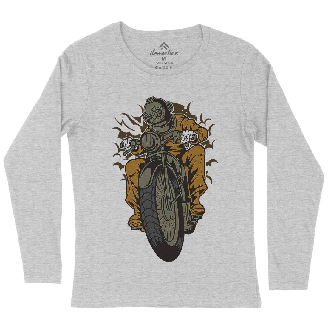 Diver Womens Long Sleeve T-Shirt Motorcycles C339
