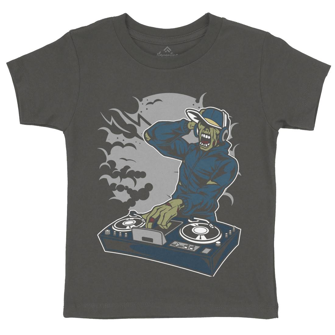 Dj Zombie Kids Organic Crew Neck T-Shirt Music C344