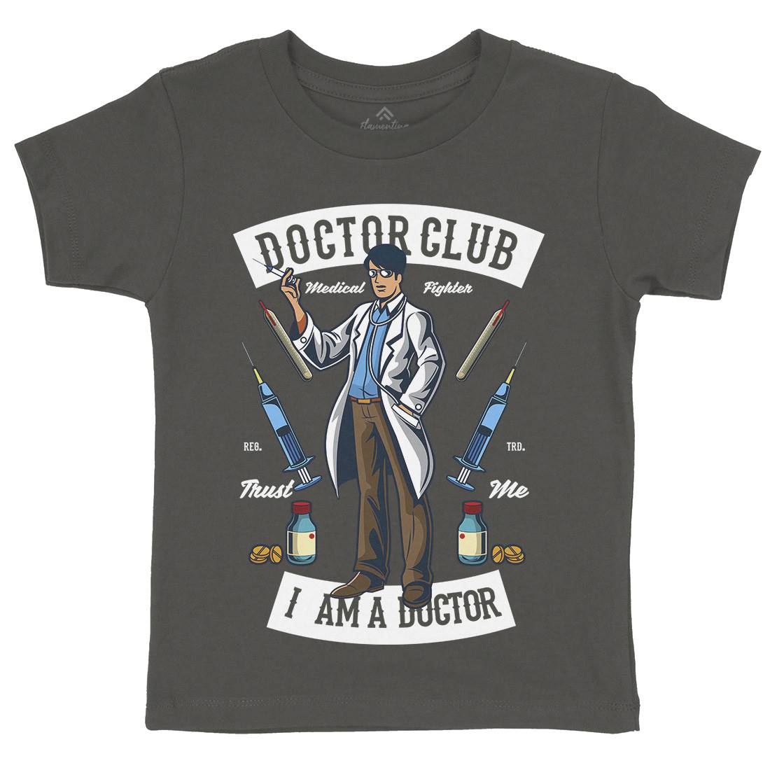 Doctor Club Kids Crew Neck T-Shirt Work C345