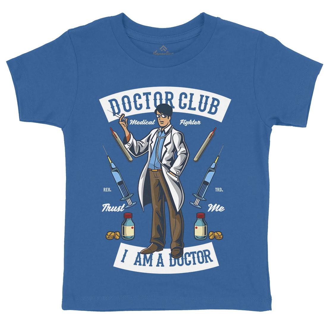 Doctor Club Kids Organic Crew Neck T-Shirt Work C345