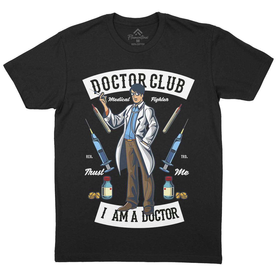 Doctor Club Mens Crew Neck T-Shirt Work C345