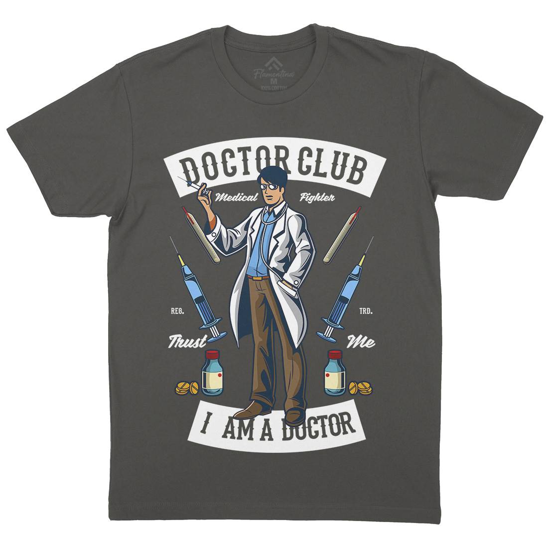 Doctor Club Mens Crew Neck T-Shirt Work C345
