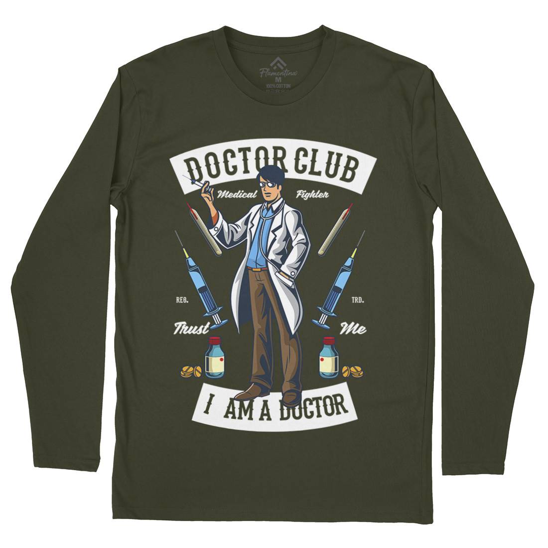 Doctor Club Mens Long Sleeve T-Shirt Work C345