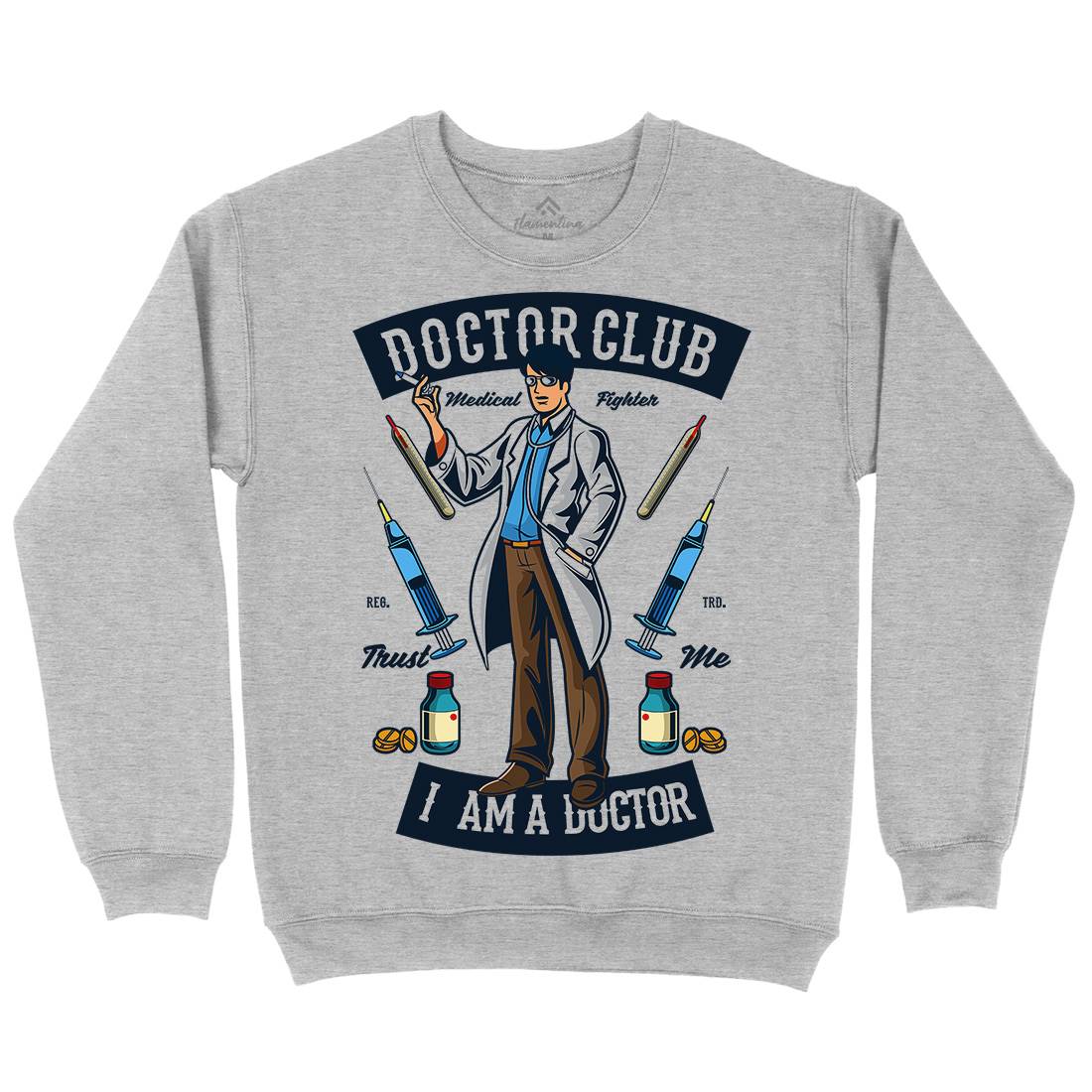 Doctor Club Mens Crew Neck Sweatshirt Work C345