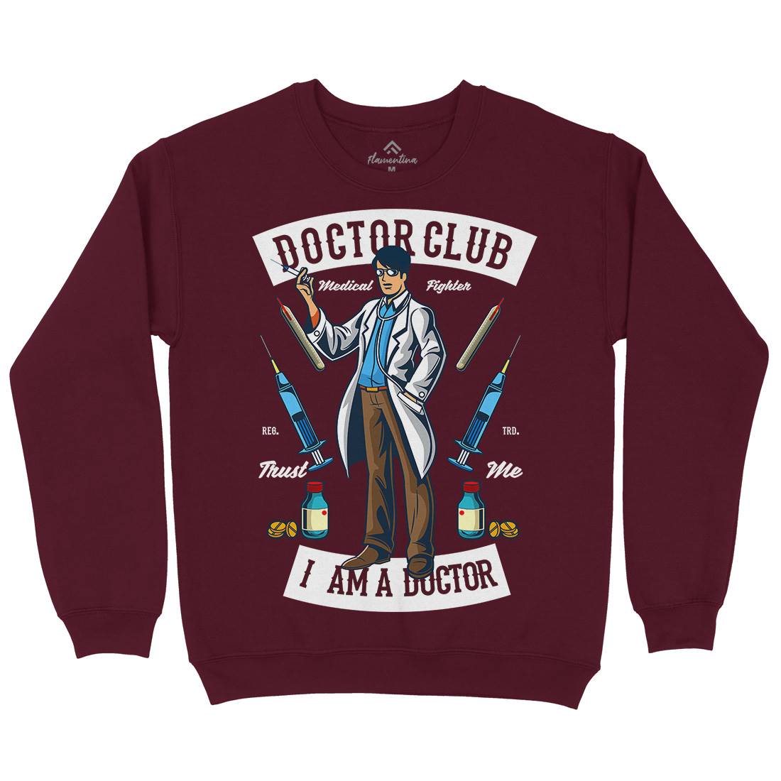 Doctor Club Mens Crew Neck Sweatshirt Work C345