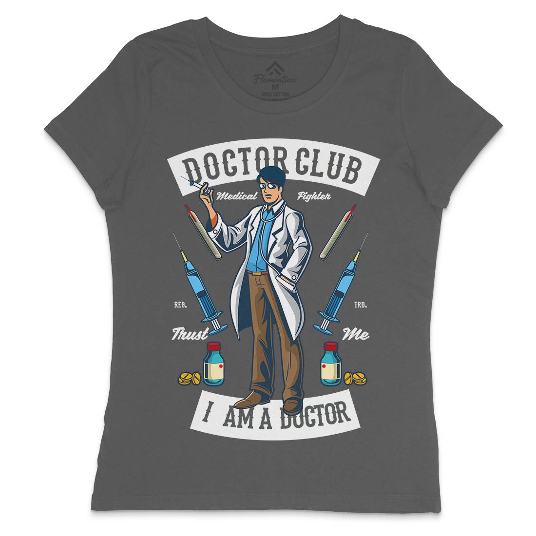 Doctor Club Womens Crew Neck T-Shirt Work C345