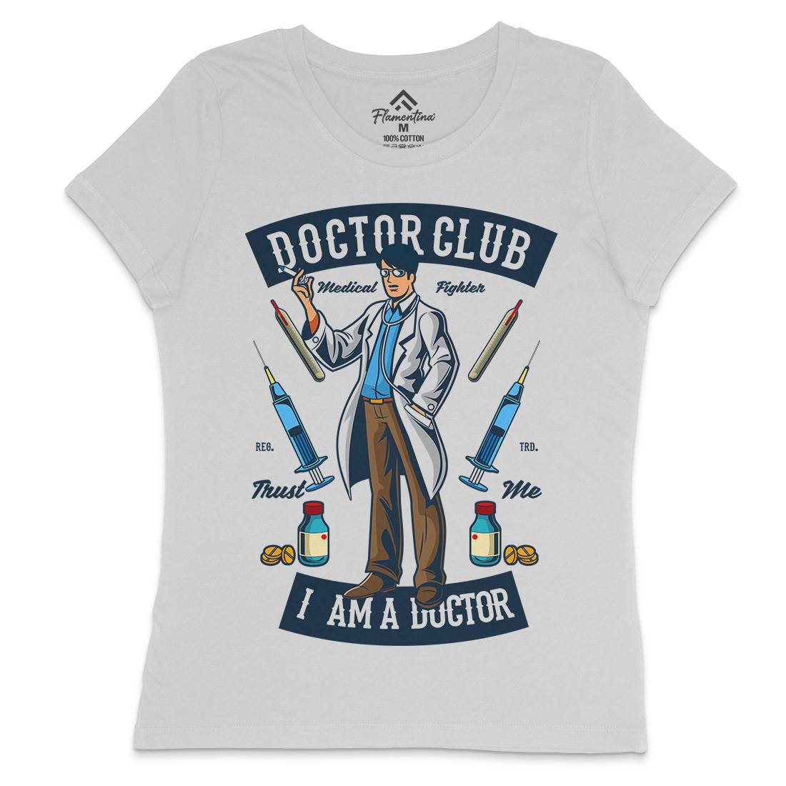 Doctor Club Womens Crew Neck T-Shirt Work C345