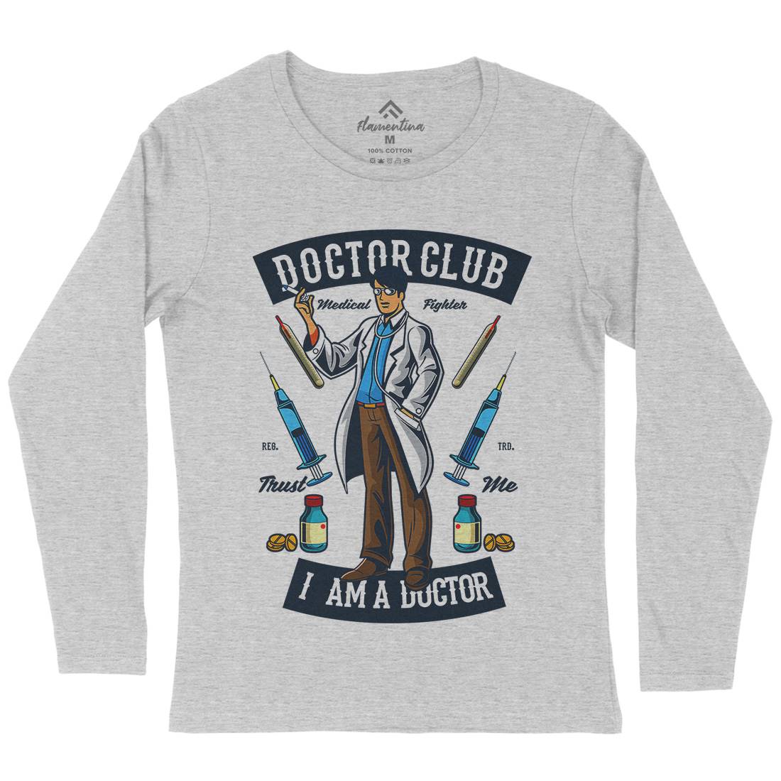 Doctor Club Womens Long Sleeve T-Shirt Work C345