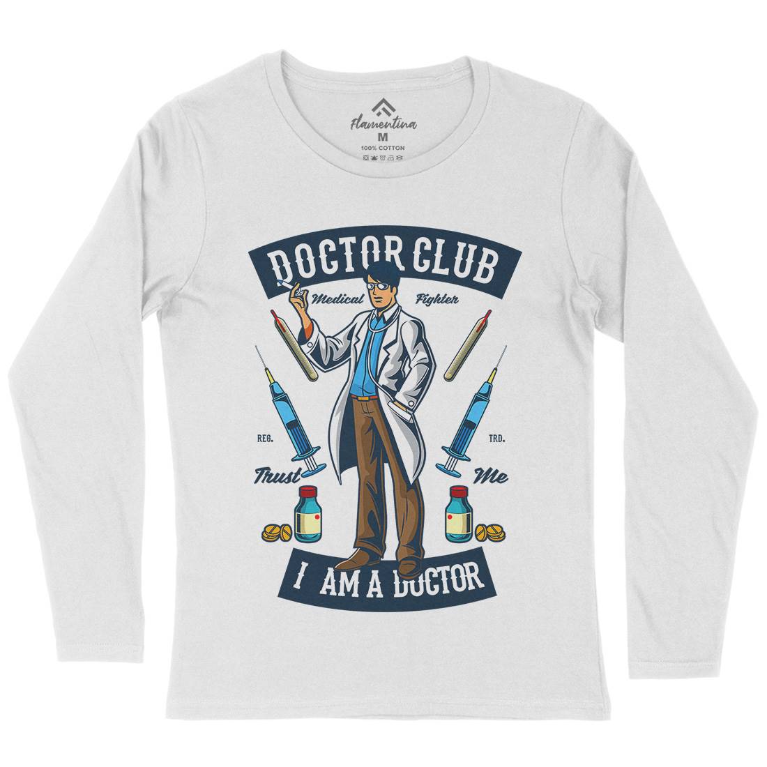 Doctor Club Womens Long Sleeve T-Shirt Work C345