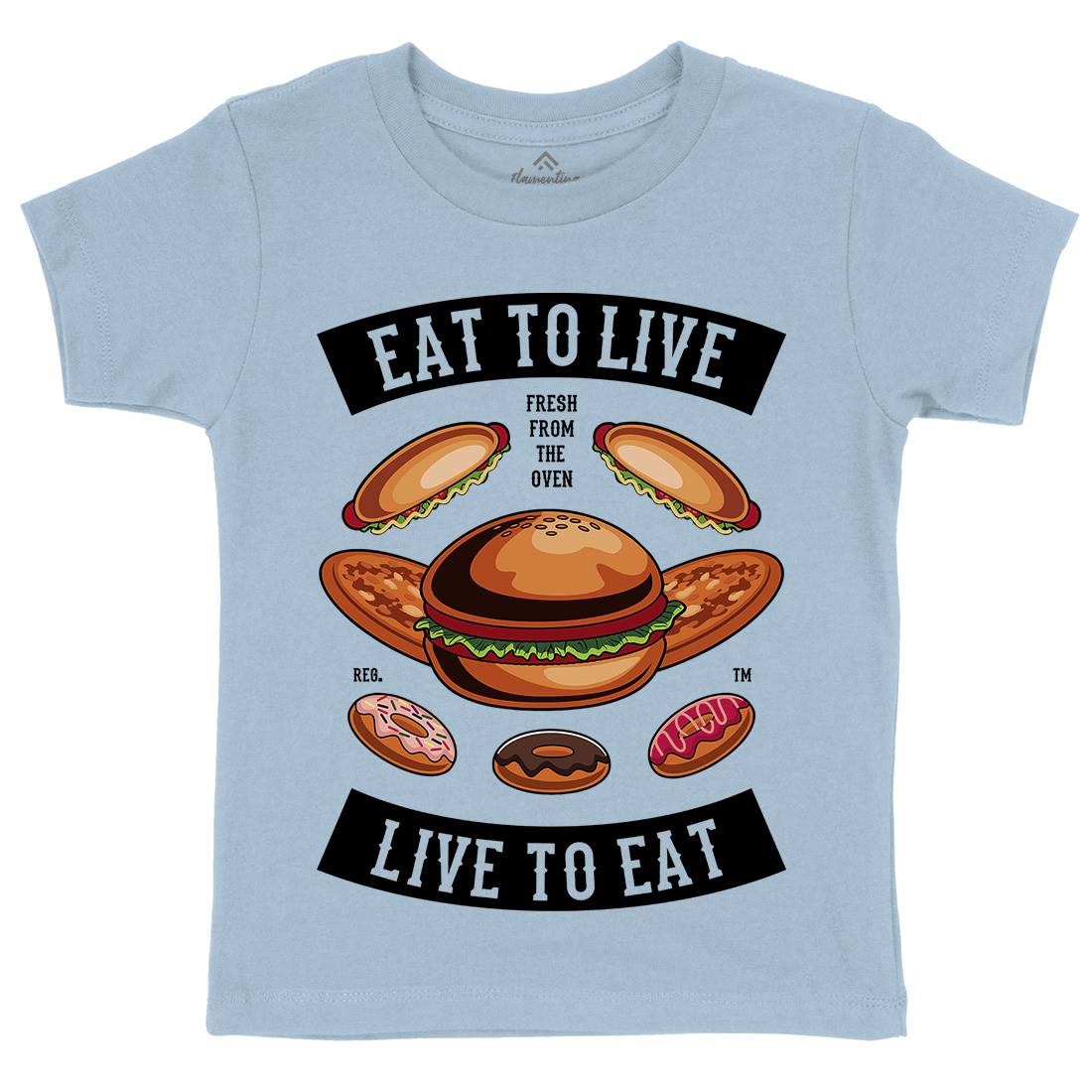 Eat To Live Kids Organic Crew Neck T-Shirt Food C346